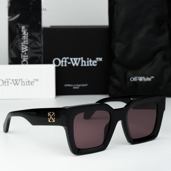 Off-White Men Sunglasses Black Burgundy Square OERI13I JACKSON 1028 BRAND NEW - Picture 3 of 9